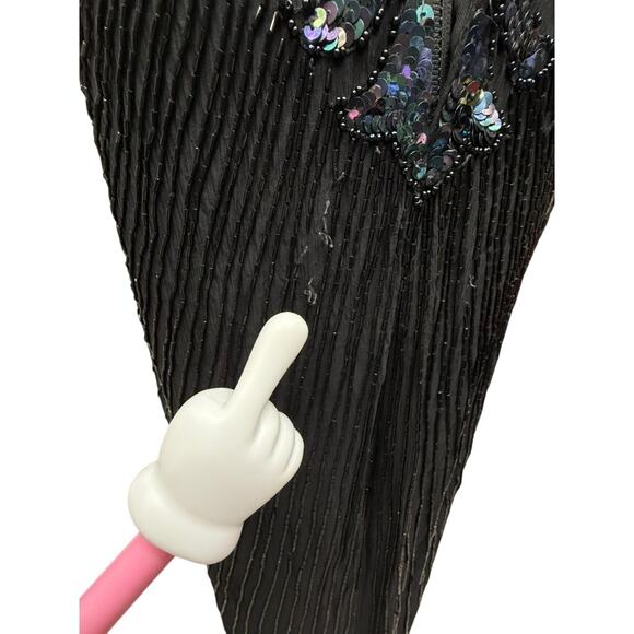 "SCALA" Women's Heavily Beaded Formal Gown VTG SZ L Wedding Eighties PLEASE READ - Picture 4 of 13